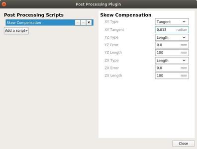 Cura Skew Compensation Post Proc Script