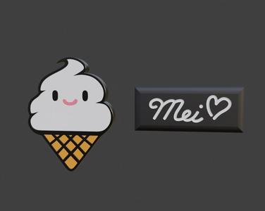 Mei Overwatch Sprinkles Icecream Badges prop cosplay set 3d model (stl file) for printing