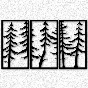 Pine tree panel set wall art tree scenery wall decor 2d art