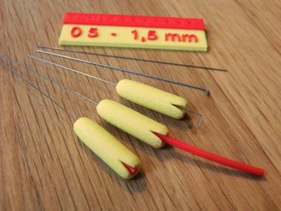 Handle for 3D print nozzle unclogging needle (and hole gauge)