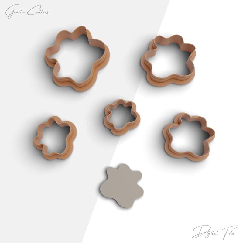 Organic Shape Clay Cutter, Basic Shape Polymer Clay Cutter, Earring Cutters, 2 Cutter Version, 5 Sizes Included, Digital STL File, No: 823