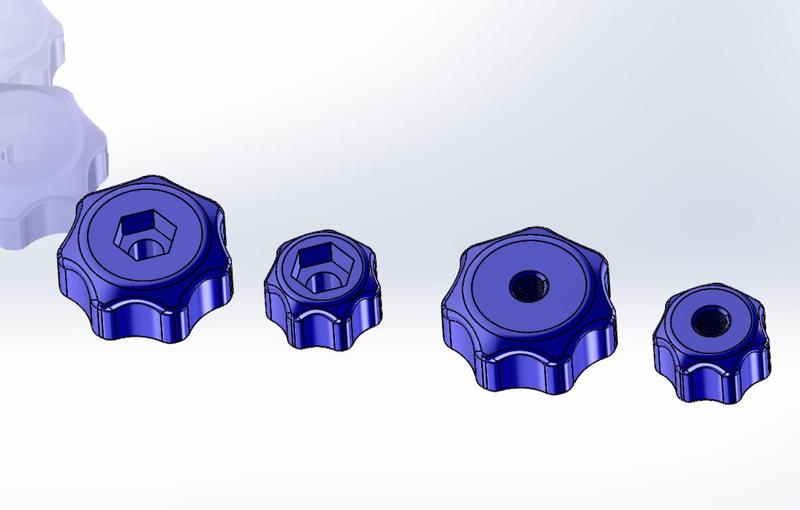 Knobs for M8 threaded end or M8 bolt / nut