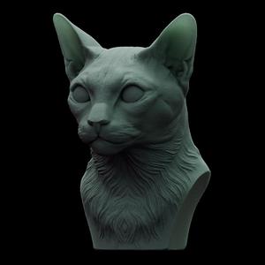 Siamese Cat Bust 03