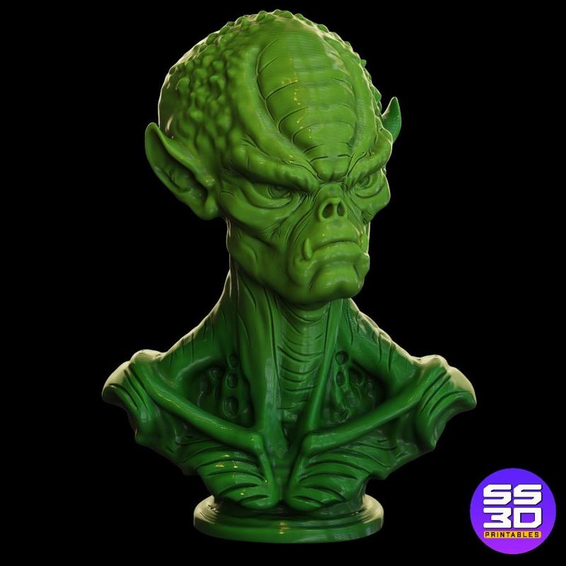Extraterrestrial Overlord Bust – 3D Printable STL Model for Sci-Fi Collectors