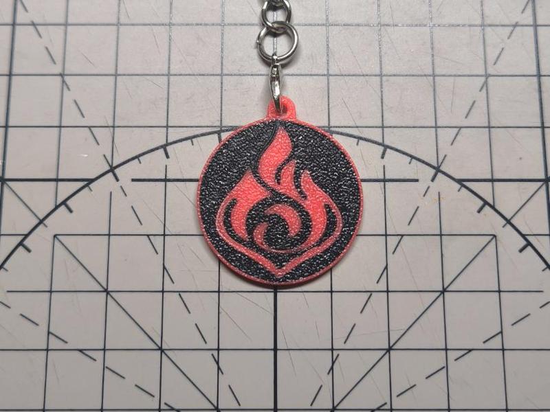 Genshin Impact Pyro Keychain