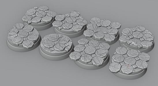 8x 32mm base with weathered tiles  (+toppers)