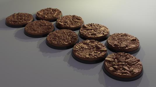 9x 50mm base with stoney barren ground (+toppers)