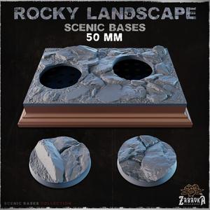 Rocky Landscape - Scenic Bases (50mm Bases)