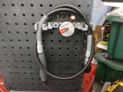 Dremel Flex Shaft Storage Rack (pegboard compatible) with extra tool storage