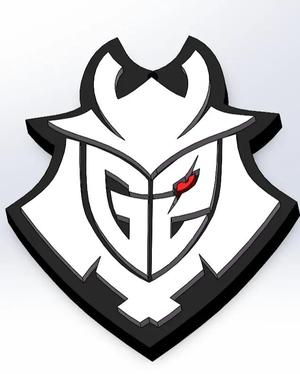 G2 Esports logo keychain with CS player names on the reverse