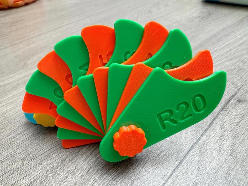 Rounded Corner Protractor R11~R20 (Simple and Portable Version)