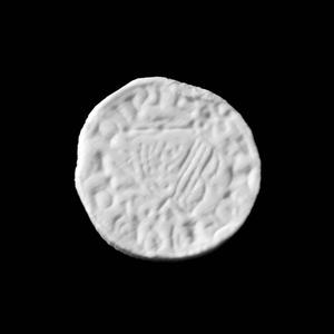 Anglo-Saxon silver coin at The British Museum, London