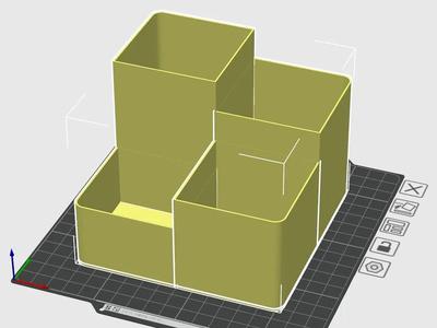Large square storage box, pen holder