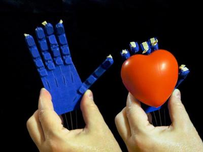 Prosthetic/Robotic Hand Printable As An Assembled Unit Without Supports
