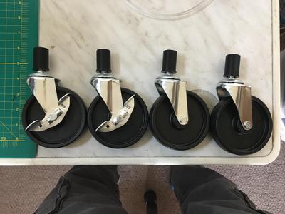 1" Caster Support for Wire Shelving Poles