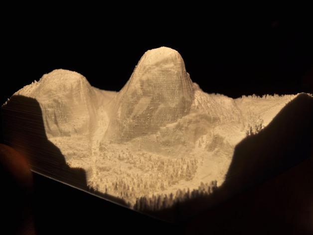 Yosemite's Liberty Cap 3d Topo