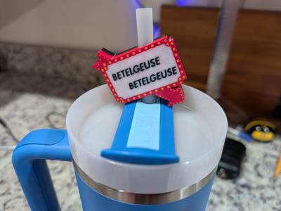 Beetlejuice Sign Straw Topper