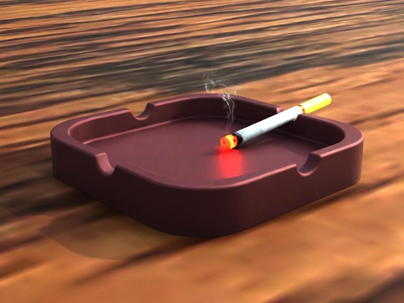 Simple Ash Tray (With Ciggarette Holder)