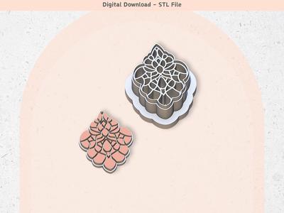 Polymer Clay Cutter STL File, Unique Shape 27, Digital STL File, Clay Tools, 5 Sizes Clay Cutters, 2 Cutter Versions