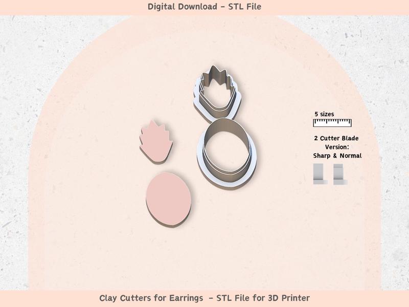 Boho 11 Clay Cutter for Polymer Clay | Digital STL File | Clay Tools | 5 Sizes Summer Clay Cutters, 2 Cutter Versions