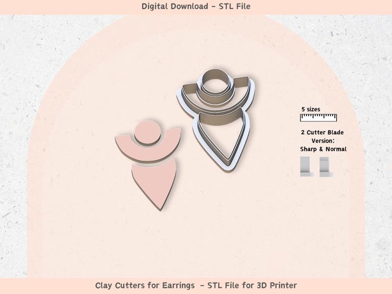 Boho 12 Clay Cutter for Polymer Clay | Digital STL File | Clay Tools | 5 Sizes Summer Clay Cutters, 2 Cutter Versions