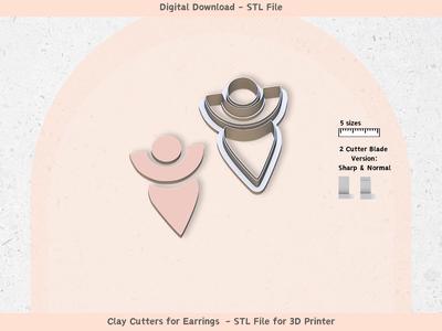 Boho 12 Clay Cutter for Polymer Clay | Digital STL File | Clay Tools | 5 Sizes Summer Clay Cutters, 2 Cutter Versions