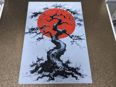 Sun through Tree HueForge with frame