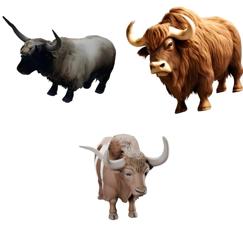 Highland Cattle Collection (Realistic, Cartoon, and Stylized Variants)