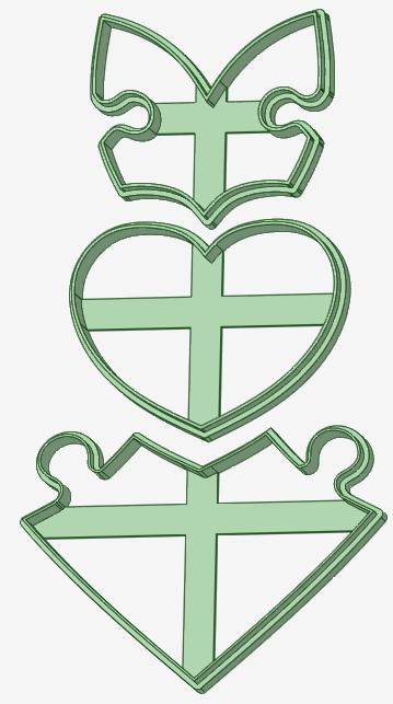 Heart Puzzle cutter 150x150mm