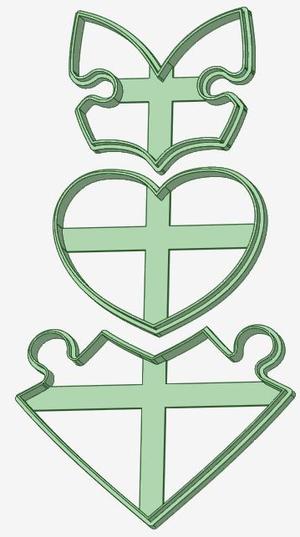 Heart Puzzle cutter 150x150mm