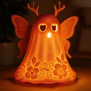 Funny Cute Ghost Fairy Papillon Lamp | Halloween Ghost Decor | 3D Printable Night Light