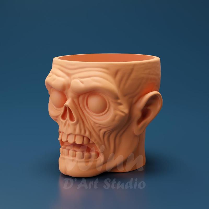 Zombie Head Planter(Ver_02) –  STL for 3D Printing