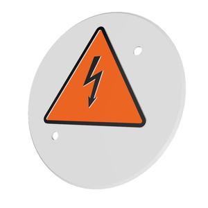 Ceiling Box Outlet Cover | w/ Electrical Hazard Symbol