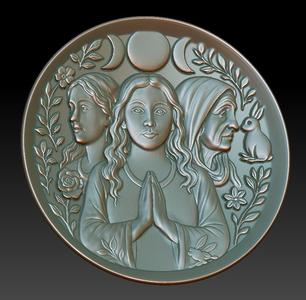 3 moon incense dish