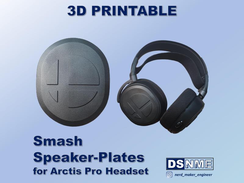 3D-printable Speaker-Plates for Arctis Pro Headset - Smash Bros.