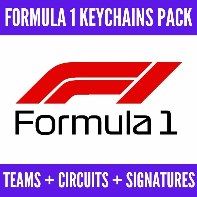 Formula 1 Keychains Pack (Teams, Circuits and Drivers' signatures)