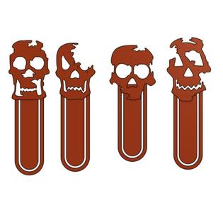 Zombie Skull Halloween Bookmark Set