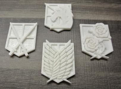 Attack on Titan - Shingeki no Kyojin - Military Emblem Badges