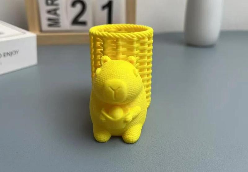 Knitted Capybara Ingot Pen Holder Figurine