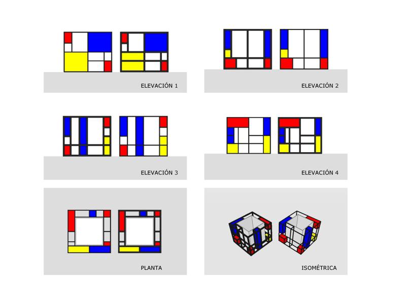 Mondrian flower pot