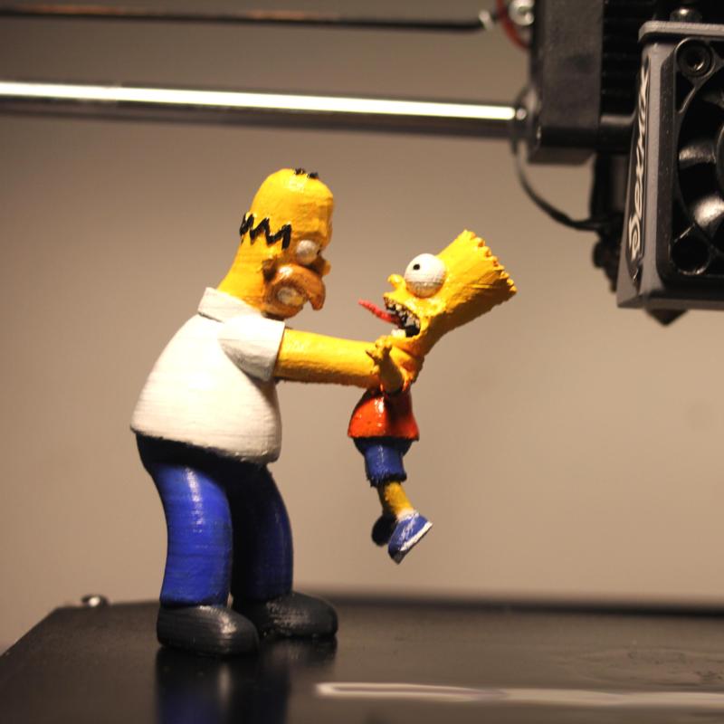 Homer and Bart 3D