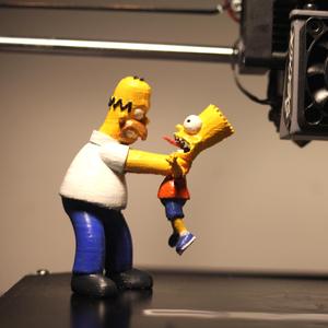 Homer and Bart 3D