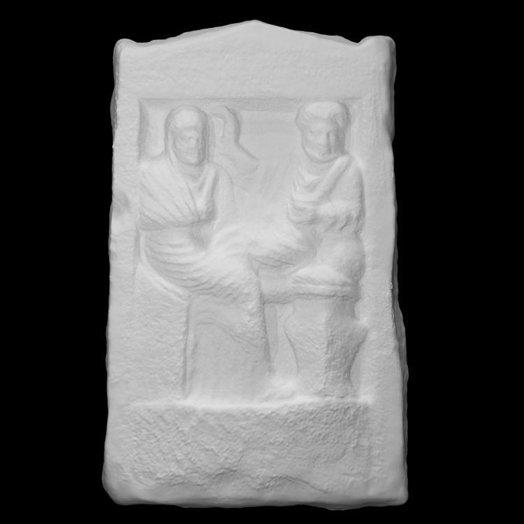 Gravestone with a symposium scene