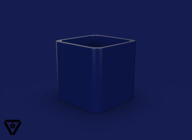 50. Rounded Cube Geometric Planter Box - V1 - Alya (Inches)