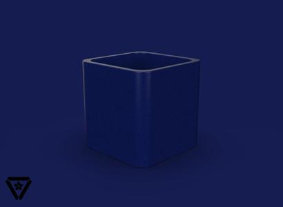 50. Rounded Cube Geometric Planter Box - V1 - Alya (Inches)