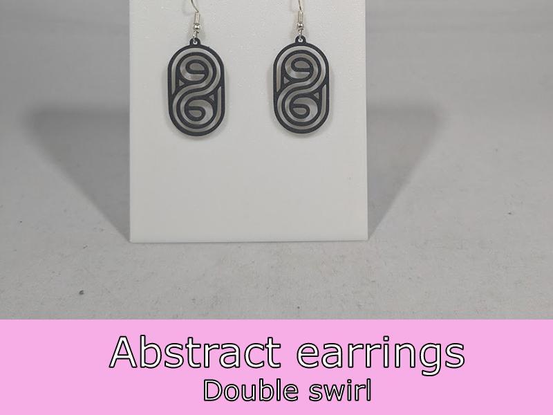 Abstract earrings - double swirl