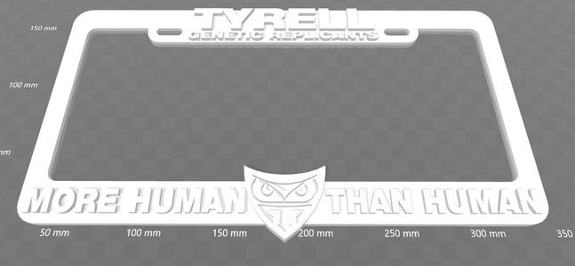 Tyrell Genetic Replicants - More Human Than Human, License Plate Frame, Bladerunner