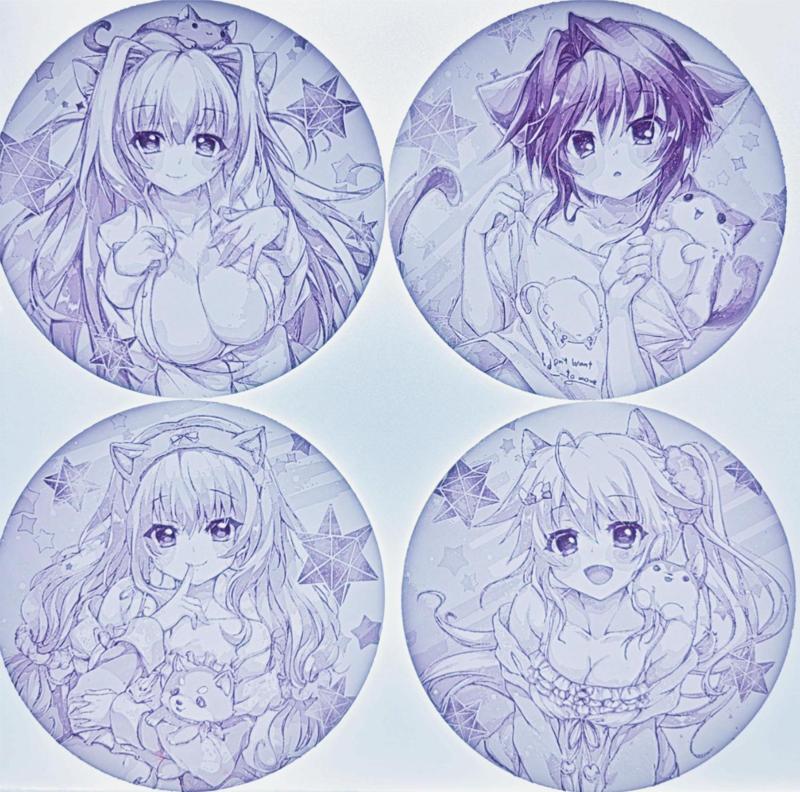 [9-nine] Character Badge Pendant, Game Character Relief Decoration