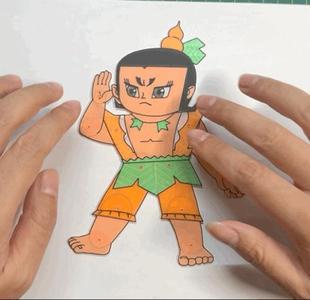 Huluwa Shadow Puppet Toy, 9.40g, Articulated Joints, 5-Color Print