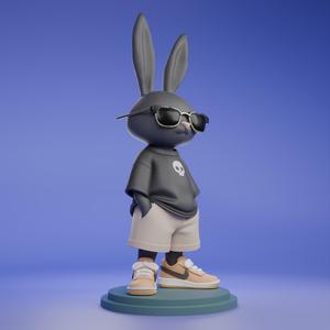 Urban Style Rabbit with Dark Glasses